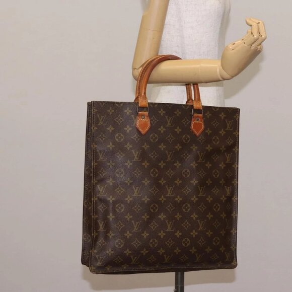 LOUIS VUITTON Monogram Sac Plat Hand Bag Vintage M51140 LV Auth bs29434 - Picture 1 of 16